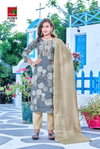 Monica By Chhaya Printed Silk Embroidery Kurti With Bottom Dupatta Wholesalers In Delhi